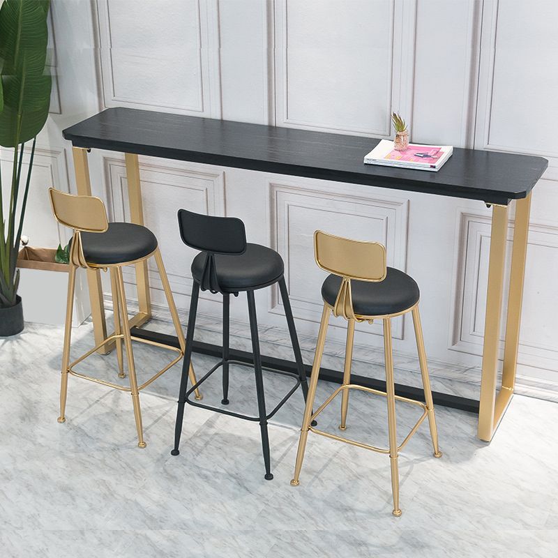 Glam Style Wooden Bar Counter Table Rectangle Bar Counter Table with Metal Legs Clearhalo 'Bar Furniture' 'Bar Tables' 'bar_tables' 'furn' 'furn_bar_tables' 'Furniture' 'Kitchen & Dining Furniture' 1200x1200_5320bca5-ea17-4107-88d1-66f73dd6c933