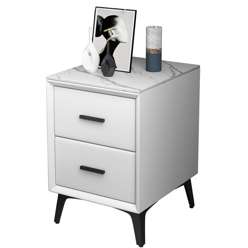 Modern Slate Top Night Table Bedroom 2 Drawers Night Stand with Legs Clearhalo 'Bedroom Furniture' 'furn' 'furn_night_stand' 'Furniture' 'night_stand' 'Nightstands' 1200x1200_532106cc-d6e7-447b-98f3-ae18f3dfdcfb