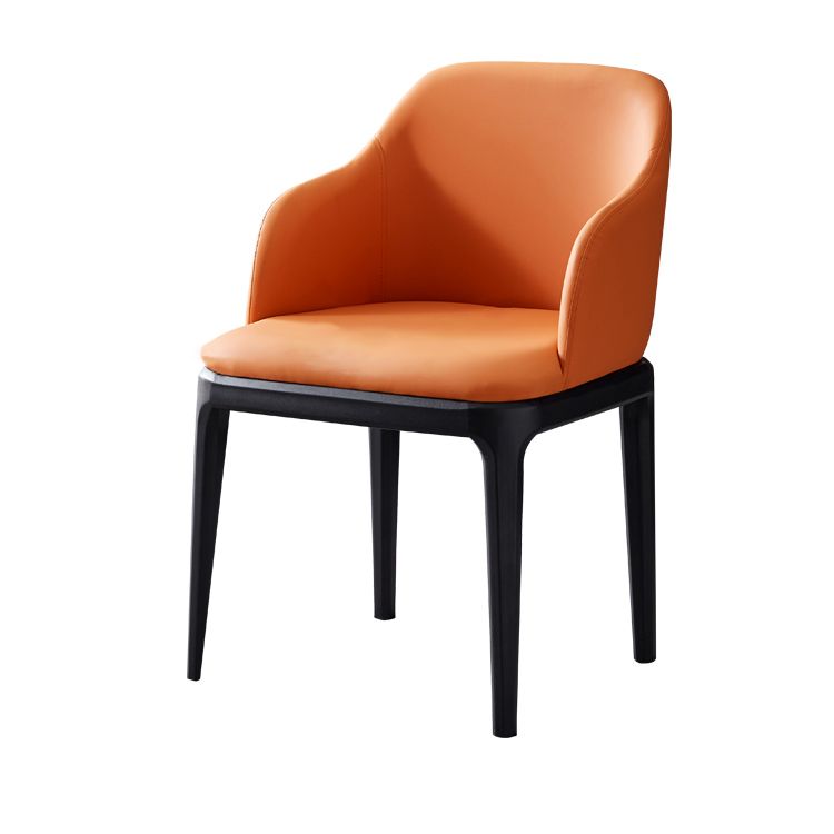 Faux Leather Contemporary Dining Room Chair Metallic Finish Solid Back Dining Chair Clearhalo ' kitchen&dining_furn' 'Dining Chairs' 'Dining Tables & Seating' 'dining_chair' 'Furniture' 'furniture_dining_chair' 'Kitchen & Dining Furniture' 'kitchen' 1200x1200_53250b89-ec25-45f0-b642-1e9b38673691