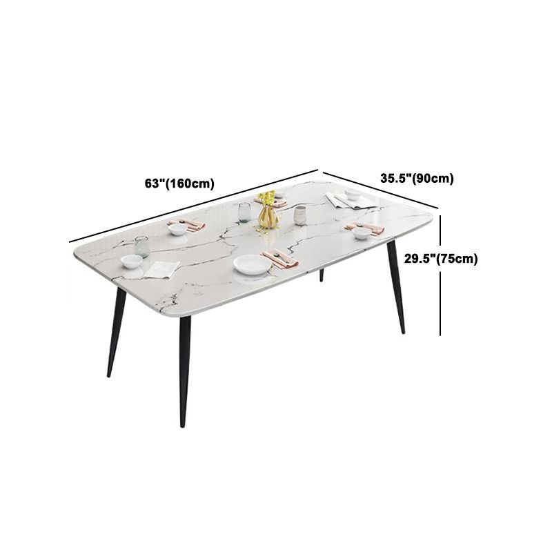 Modern Style Sintered Stone Rectangle Table Set 1/2/5/7 Pieces Dining Set Clearhalo 'Dining Room Sets' 'Dining Tables & Seating' 'dining_room_set' 'furn' 'furn_dining_room_set' 'Furniture' 'Kitchen & Dining Furniture' 1200x1200_53254e29-f47b-46dc-bceb-a238cb6d6b07