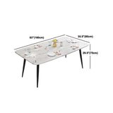 Set da tavolo da rettangolo in pietra sinterizzato in stile moderno 1/2/5/7 pezzi set da pranzo