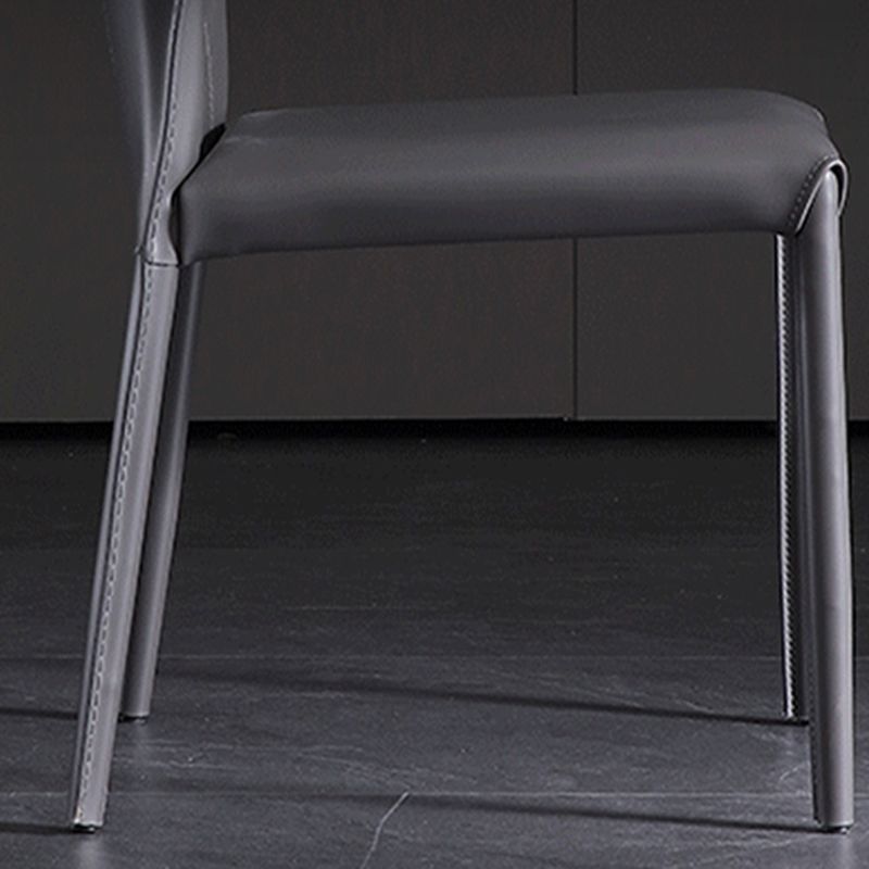 Contemporary Leather Dining Chair Armless Wingback Side Chair Clearhalo 'Dining Chairs' 'Dining Tables & Seating' 'dining_chair' 'furn' 'furn_dining_chair' 'Furniture' 'furniture_dining_chair' 'Kitchen & Dining Furniture' 1200x1200_5328c70e-14a9-47ad-8bc3-01cfcba4a0c3