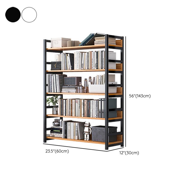 Modern Wood Shelf 11.8-inch Wide Open Etagere Bookcase in Matte Finish