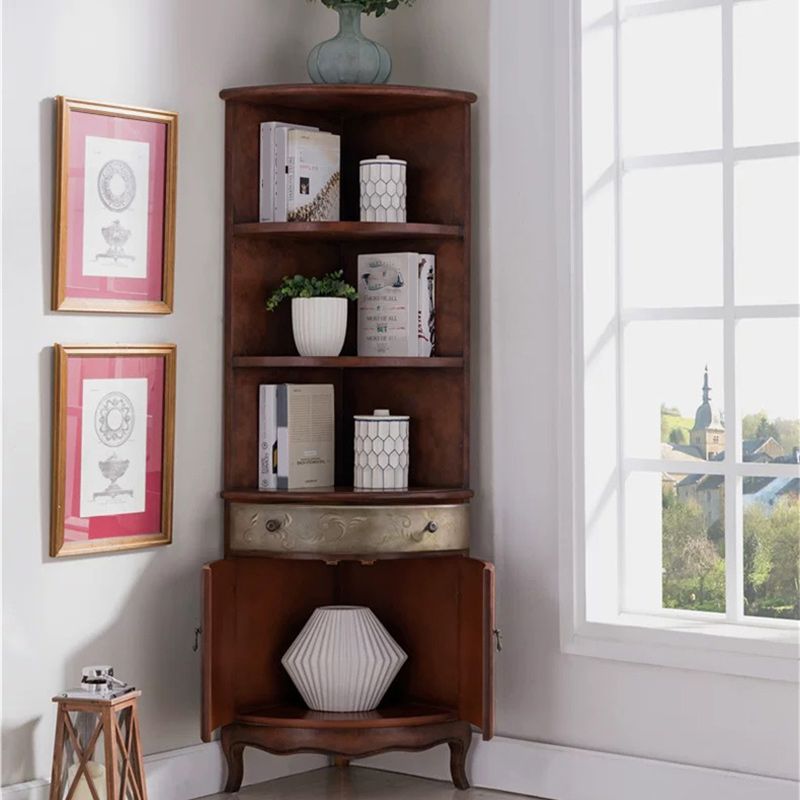 70.9" Tall Distressed Wood Corner Cabinet 1 - Drawers and 2 - Door Chest Clearhalo 'Cabinets & Chests' 'cabinets_chests' 'furn' 'furn_cabinets_chests' 'Furniture' 'Living Room Furniture' 1200x1200_53298935-40fe-4d1f-abc2-9f86d5190fc5