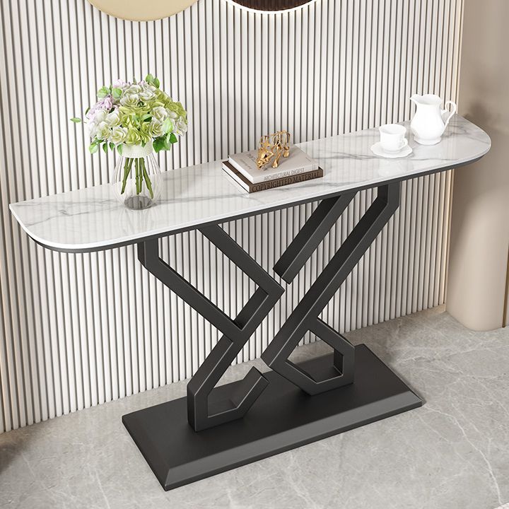 Glam Console Accent Table Antique Finish Console Table in Stone