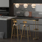 Oval Sintered Stone Bar Table Traditional Luxury Dining Table with Storage Shelves