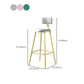 Samt-Barhocker im Glam-Stil, runder Barhocker mit goldenem Rahmen
