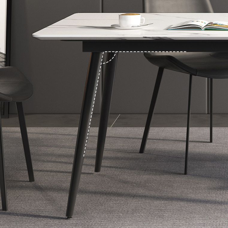 Modern Sintered Stone Rectangle Dining Set White Dining Set for Home Use Clearhalo 'Dining Room Sets' 'Dining Tables & Seating' 'dining_room_set' 'furn' 'furn_dining_room_set' 'Furniture' 'furniture_dining_room_set' 'Kitchen & Dining Furniture' 'kitchen&dining_furn' 'kitchen' 1200x1200_532d52ec-f635-4181-a4fa-322846318af7