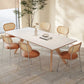 Modern Solid Wood Dining Table White Rectangular Top with Solid Wood Legs