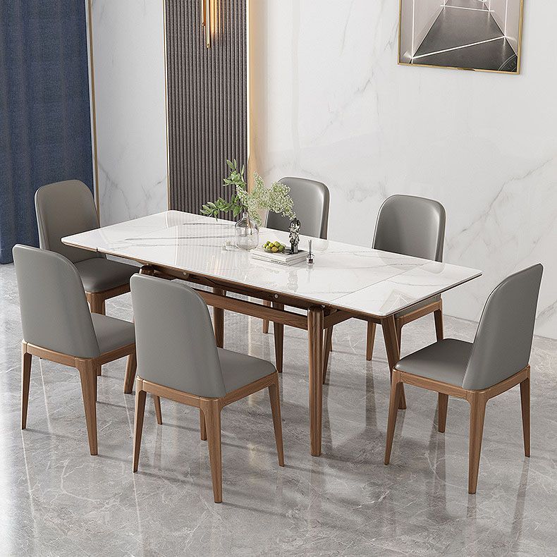 Modern Rectangle Dining Table Set 1/4/5/7 Pieces Dinette Set with Wooden Frame Clearhalo 'Dining Room Sets' 'Dining Tables & Seating' 'dining_room_set' 'furn' 'furn_dining_room_set' 'Furniture' 'Kitchen & Dining Furniture' 1200x1200_532ecdb7-de08-424f-9c5a-3bfeeb95322a