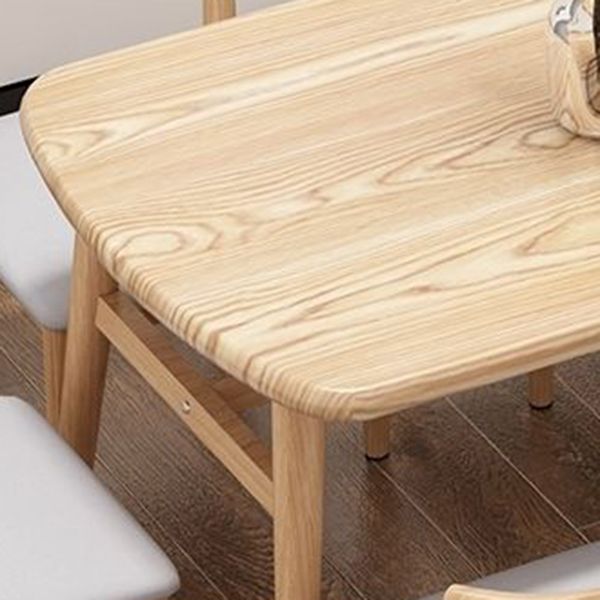 Hedendaagse rechthoekige houten eettafel met ijzeren schok voor 2-4 personen