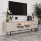 Console TV contemporaine en bois avec rangement fermé, support multimédia TV pour salon