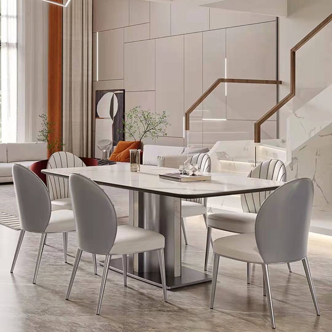 白い椅子のあるキッチンダイニングセット1/5/6/7ピースモダンディネットセット