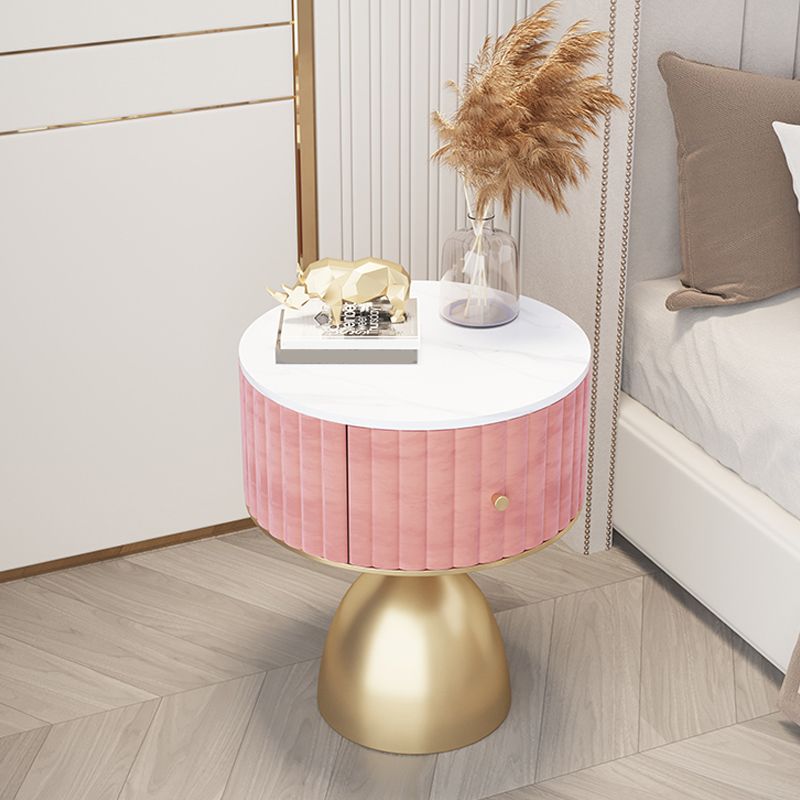Contemporary Accent Table Nightstand Stone Bedside Cabinet with Drawer Clearhalo 'Bedroom Furniture' 'furn' 'furn_night_stand' 'Furniture' 'night_stand' 'Nightstands' 1200x1200_5330d71b-d7fd-4c90-a9ce-e422975411ab