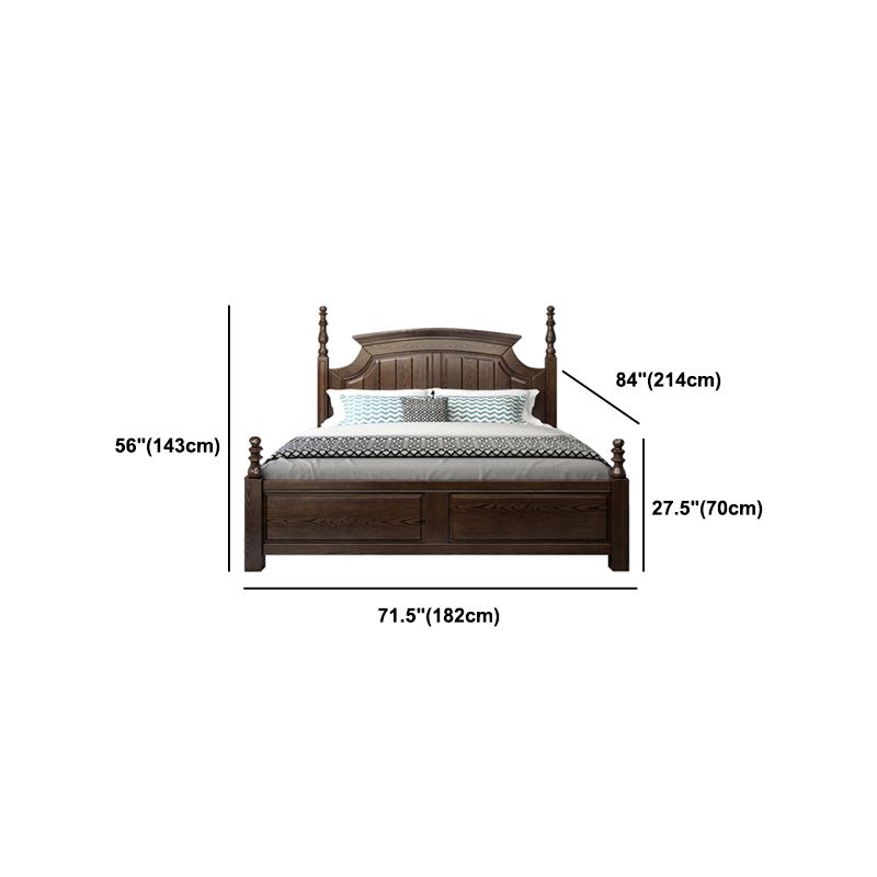 Rustic Style Bed Frame Solid Wood Standard Bed with Headboard Clearhalo 'Bedroom Furniture' 'Beds' 'furn' 'furn_beds' 'Furniture' 1200x1200_5331da08-338d-4b99-bc02-9091b60a5c05