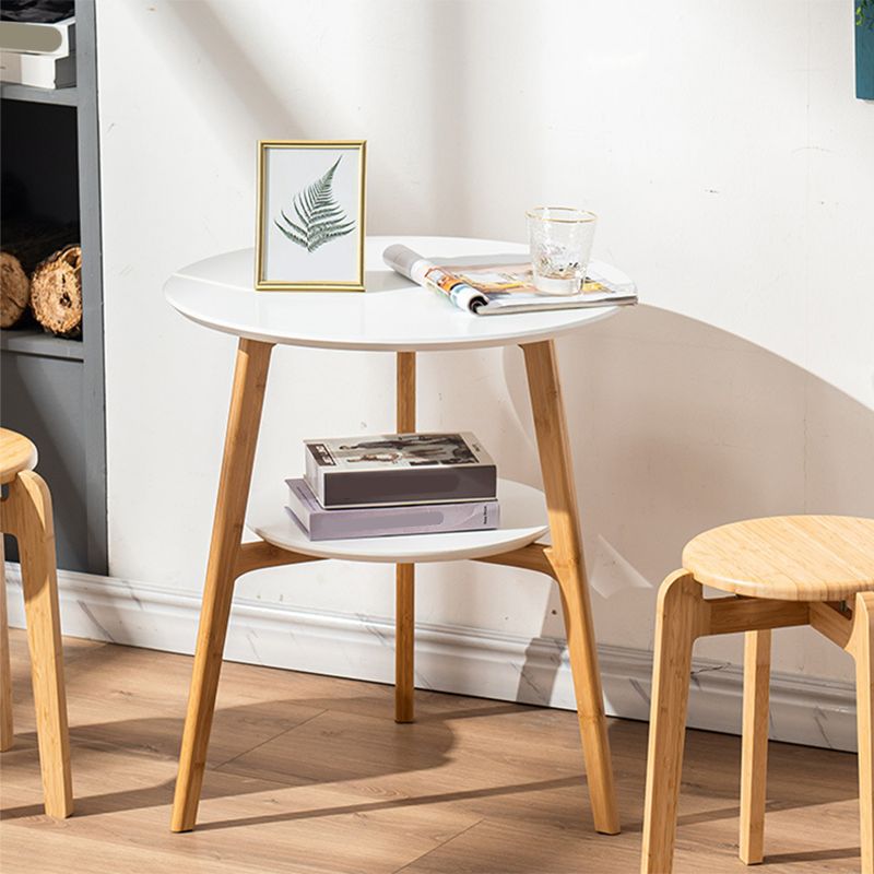 Tavolino contemporaneo a 3 gambe con tavolino a doppio livello