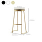 Glam Armless Backless Counter Stool Iron Bar Stool with Leather Cushion and Footrest
