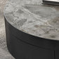 Tavolino da cocktail Glam Drum Slate con tavolino rotondo singolo con cassetto