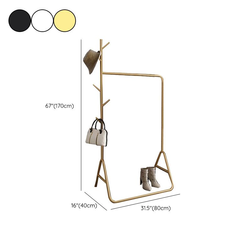 Modern Hall Stand Metal Hanging Rail Stanking y 5 ganchos Kit de entrada