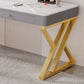 Glam Style Stone Writing Desk Rectangle Metal Office Desk voor kantoor