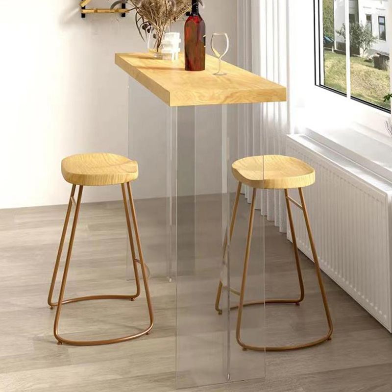 Solid Wood Acrylic Base Rectangle Bar Table for Kitchen Dining Room