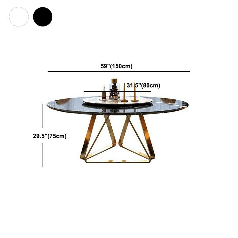 Stone Top Dining Table Traditional Luxury Table with Gold Pedestal Base Clearhalo 'Dining Tables & Seating' 'Dining Tables' 'dining_table' 'furn' 'furn_dining_table' 'Furniture' 'furniture_dining_table' 'Kitchen & Dining Furniture' 'kitchen' 'kitchen_dining_table' 1200x1200_5339fb51-71cd-4c64-8059-44507a302abb