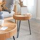 Round Sold Wooden Coffee Table with Black Base and Brone Top Clearhalo 'Coffee & Accent Tables' 'Coffee Tables' 'coffee_tables' 'furn' 'furn_coffee_tables' 'Furniture' 'Living Room Furniture' 1200x1200_533a056b-60f1-45d4-897f-fde2506f9b60