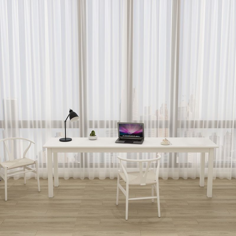 Bureau d'écriture rectangulaire moderne Bureau du bureau de Parsons en bois massif blanc pour la maison