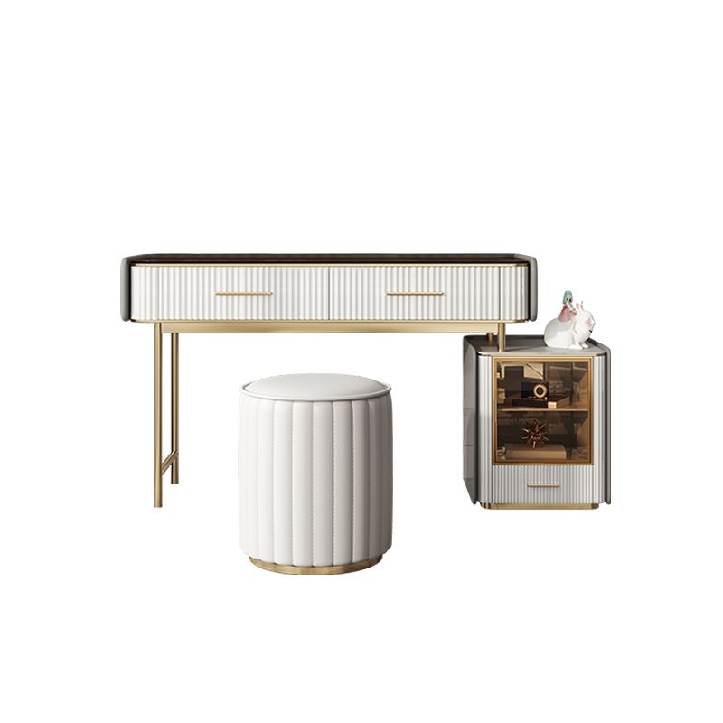 Make-up Vanity Set, Table With Glass Top & Soft Close Drawers Clearhalo 'Bedroom Furniture' 'furn' 'furn_makeup_vanities' 'Furniture' 'Makeup Vanities' 'makeup_vanities' 1200x1200_533b851d-3d87-488e-8a1a-0e6ec7bb25a0