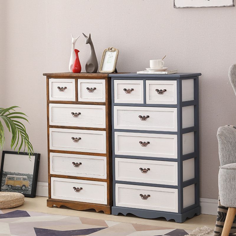 Casse di deposito verticale da 12 "W il torace in legno vintage con cassetti