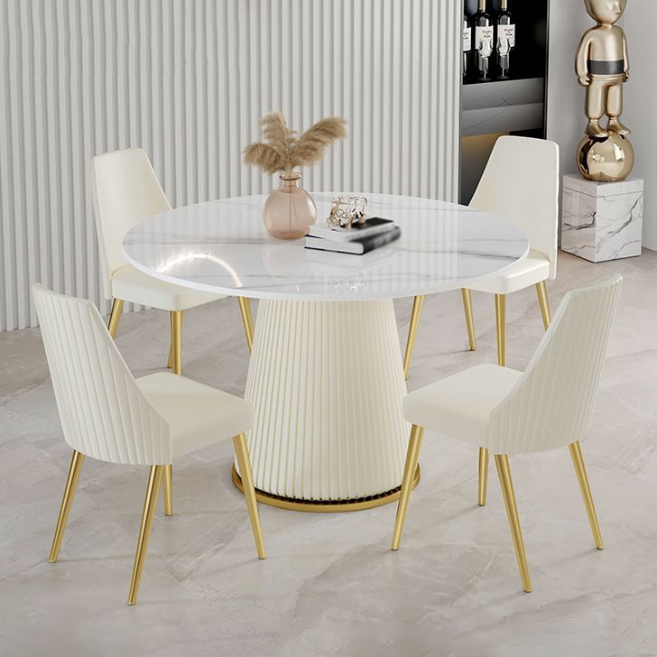 Round Pedestal Luxury Dining Table White Fixed Table with Sintered Stone Clearhalo ' dining_table' 'Dining Tables & Seating' 'Dining Tables' 'furn' 'furn_dining_table' 'Furniture' 'furniture_dining_table' 'Kitchen & Dining Furniture' 'kitchen&dining_furn' 'kitchen' 'kitchen_dining_table' 1200x1200_533df972-9efa-44fa-a976-af97cd6c6184