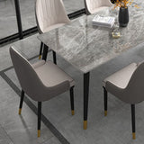 Pièces minimalistes 1/2/5/6/7 Pièces meubles Rectangle Table à manger Rectangle Ensemble en gris