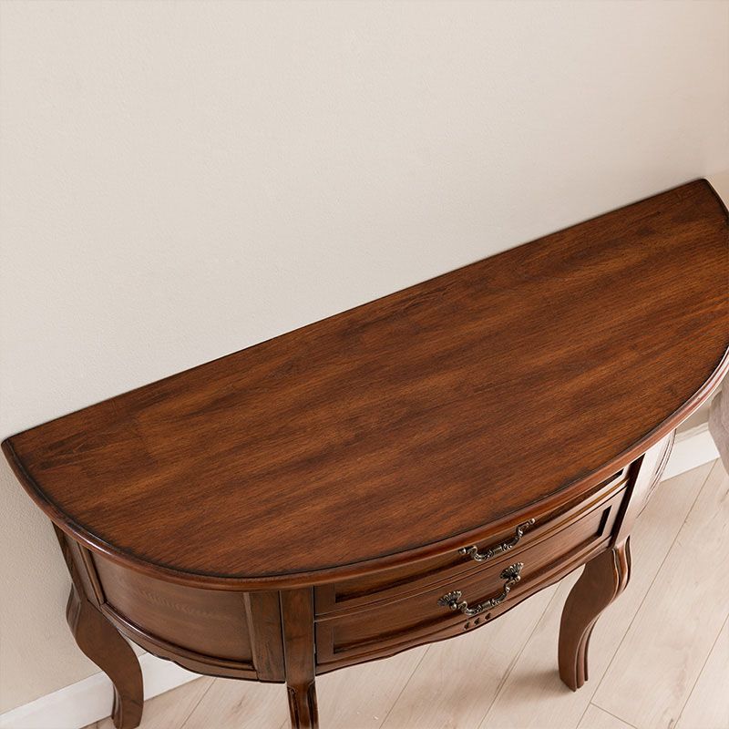 Wooden Console Table Mid Century Modern 14 Inch Wide Accent Table