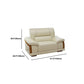 Nordic Style Sofa Bed Leather in Beige/grey/beige Cushioned Back Sofa