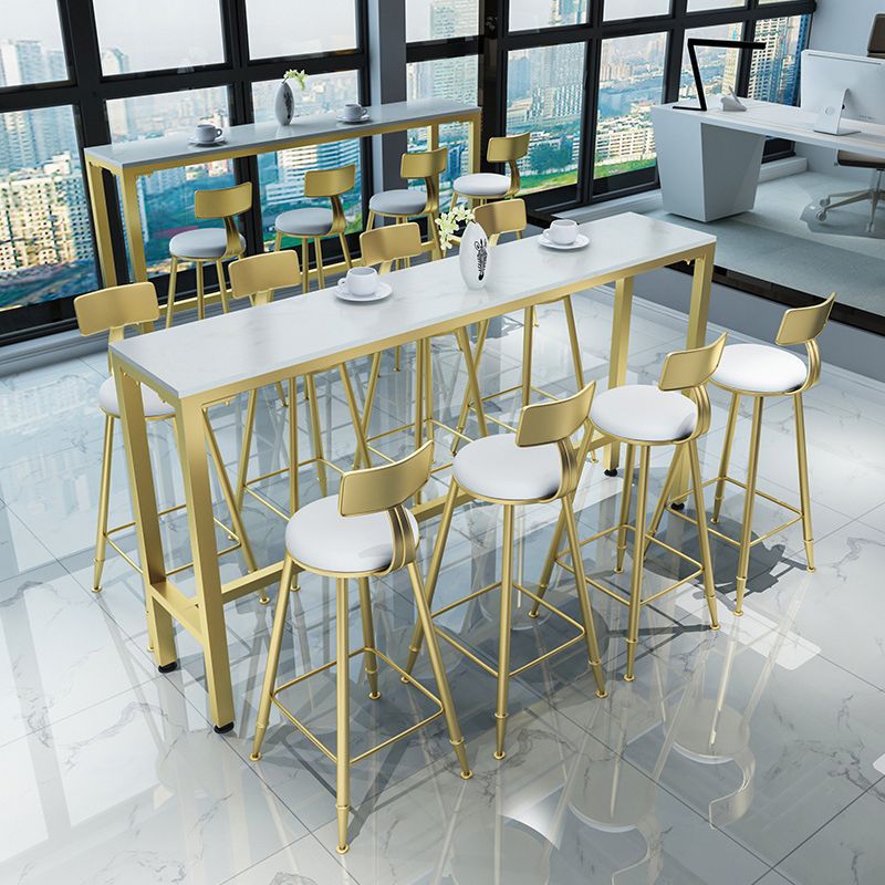 Glam Pub Table Set 1/2/4 Pieces Faux Marble Bar table with Backless Stools Clearhalo 'Bar Furniture' 'furn' 'furn_home_bar_bar_sets' 'Furniture' 'Home Bars & Bar Sets' 'home_bar_bar_sets' 'Kitchen & Dining Furniture' 1200x1200_533fc31d-3a39-40ea-a3d2-ac7c0352ac68