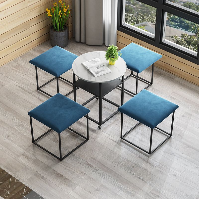 25.6" Tall Contemporary Style Side End Table Round Sofa Side Accent Table