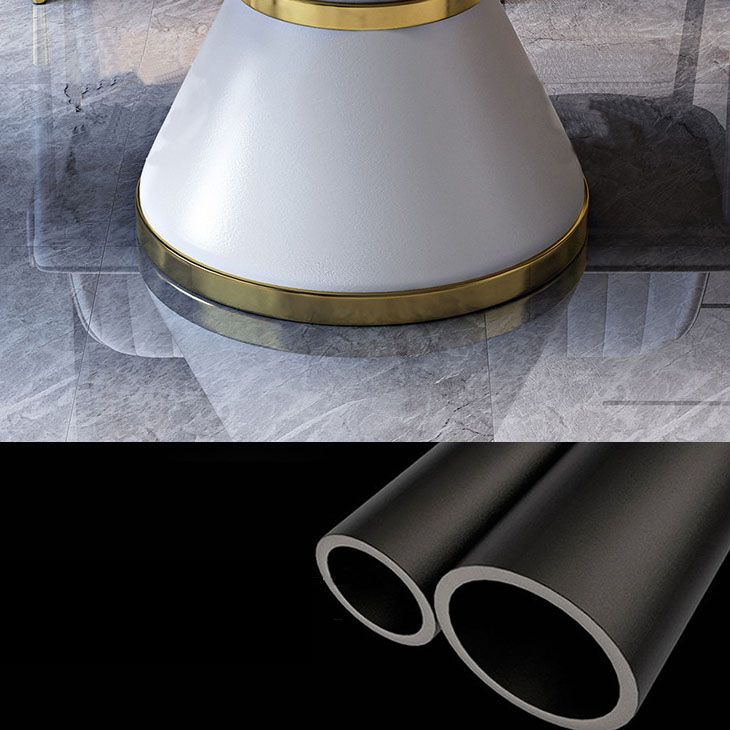 Metal Pedestal Dining Table Extendable Table for Kitchen Dining Room Clearhalo 'Dining Tables & Seating' 'Dining Tables' 'dining_table' 'furn' 'furn_dining_table' 'Furniture' 'Kitchen & Dining Furniture' 1200x1200_53415cbc-6a81-4ad1-b155-d11ebadd8bce