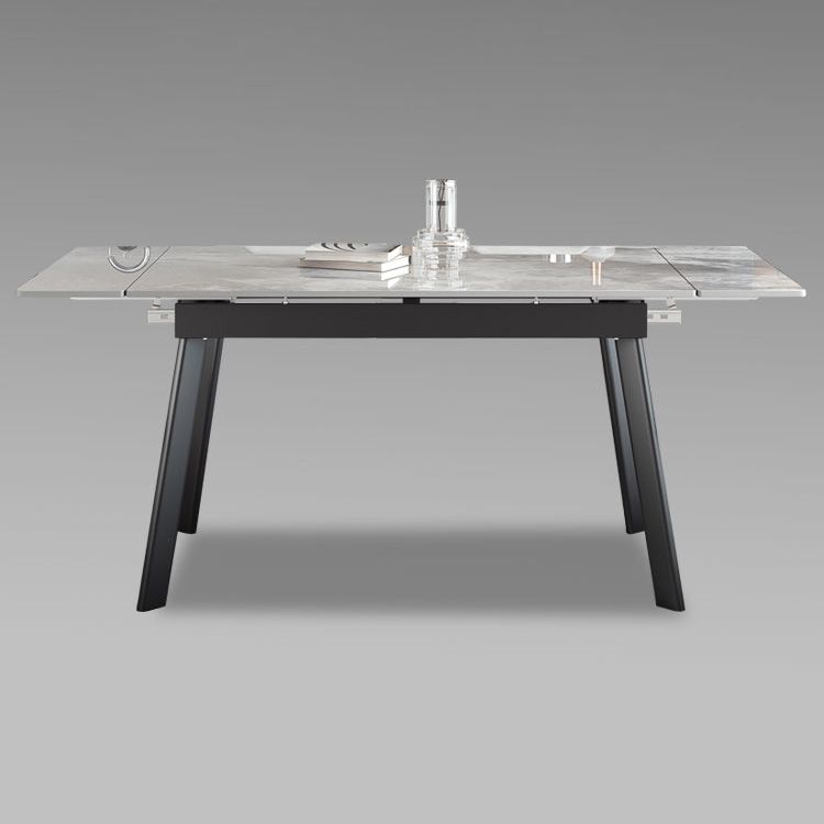 Modern Rectangle Dining Table Sintered Stone 4 Legs Table with Black Frame Clearhalo ' dining_table' 'Dining Tables & Seating' 'Dining Tables' 'furn' 'furn_dining_table' 'Furniture' 'furniture_dining_table' 'Kitchen & Dining Furniture' 'kitchen&dining_furn' 'kitchen' 'kitchen_dining_table' 1200x1200_53416ede-b8f4-4f9e-ada8-3b768347a8fc