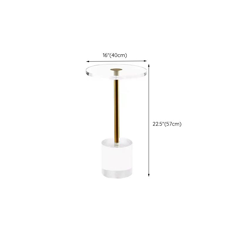 Glam Sofa Side Accent Table Plastic Clear Round Living Room Corner Table