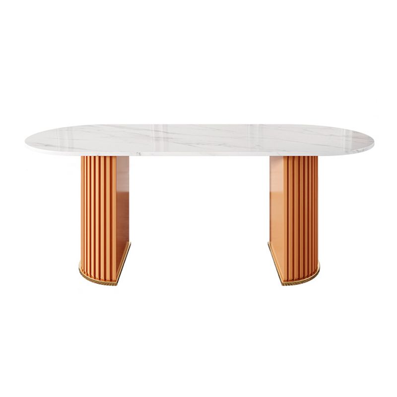 Sintered Stone Luxury Dining Table Traditional Oval Dining Table with Double Pedestal Base Clearhalo ' dining_table' 'Dining Tables & Seating' 'Dining Tables' 'furn' 'furn_dining_table' 'Furniture' 'furniture_dining_table' 'Kitchen & Dining Furniture' 'kitchen&dining_furn' 'kitchen' 'kitchen_dining_table' 1200x1200_534265ee-03c1-4e8f-a962-b75578669866