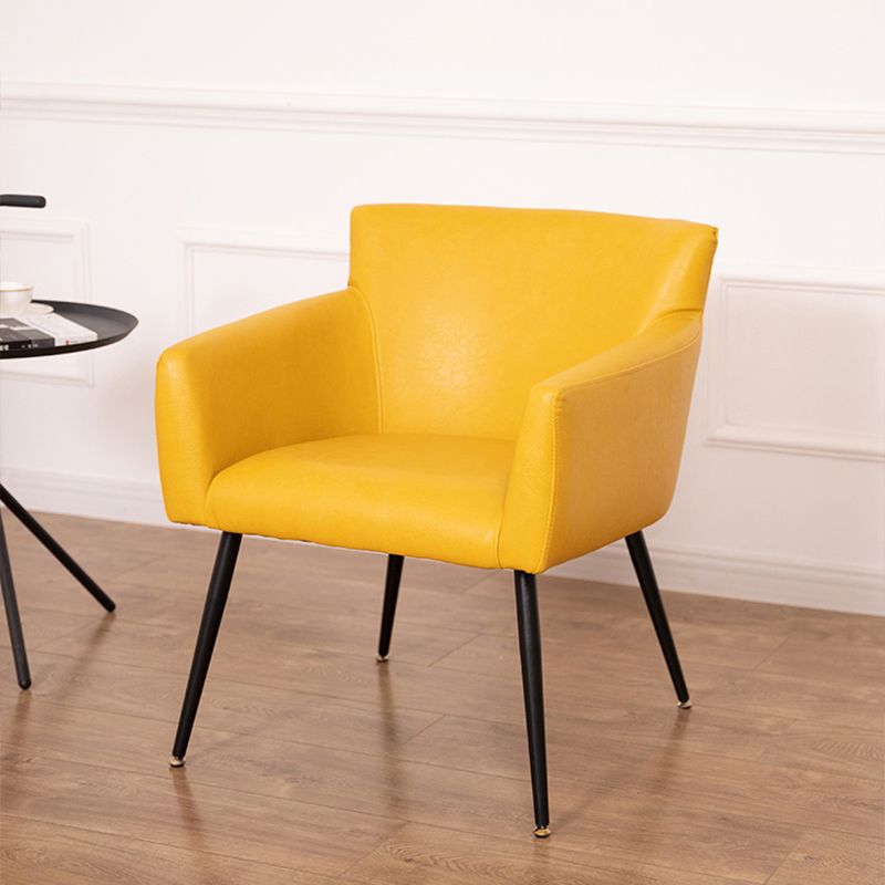 Contemporary Metal Dining Room Chair Faux Leather Single Dining Arm Chair Clearhalo ' kitchen&dining_furn' 'Dining Chairs' 'Dining Tables & Seating' 'dining_chair' 'furn' 'furn_dining_chair' 'Furniture' 'furniture_dining_chair' 'Kitchen & Dining Furniture' 'kitchen' 1200x1200_5343aed4-4e4a-47ed-94a2-c12adcd917b4