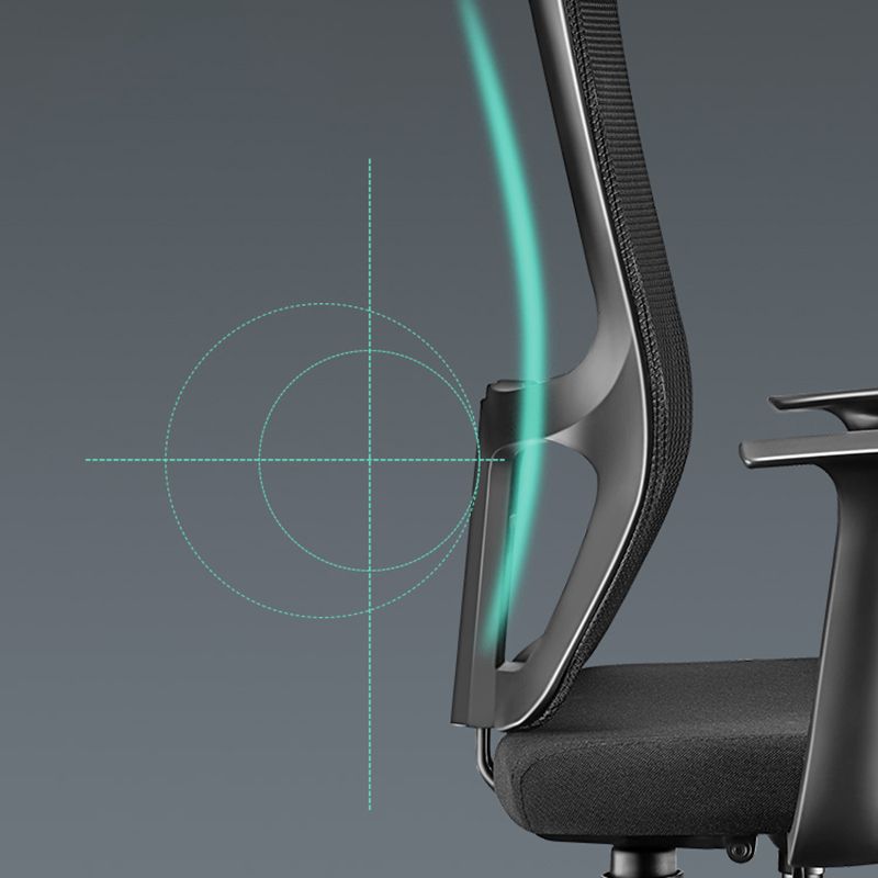 Ergonomic Mesh Desk Chair Mid Back Arms Chair with Swivel Casters Clearhalo 'furn' 'furn_office_chair' 'Furniture' 'Office Chairs' 'Office Furniture' 'office_chair' 1200x1200_534420fb-efdf-450a-b365-f97a92cbab84