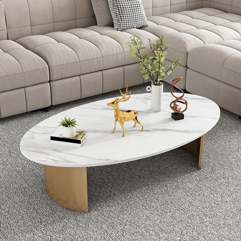 Glam Slate Koffiecocktailtafel Ovale cocktailtafel voor de woonkamer