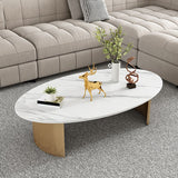 Tavolo da cocktail di caffè in ardesia glam tavolo da cocktail ovale per soggiorno