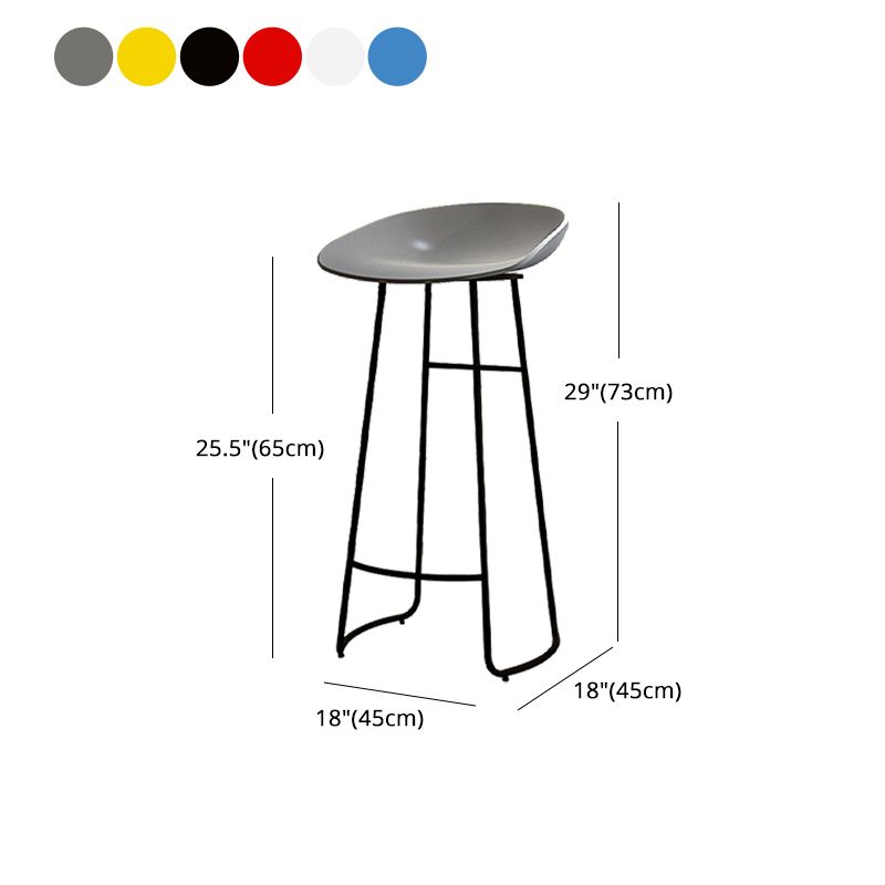 Modern Armless Backrest Counter Stool Iron Kitchen Bar Stool with Acrylic Seat Clearhalo 'Bar Furniture' 'Bar Stools' 'bar_stools' 'furn' 'furn_bar_stools' 'Furniture' 'furniture_bar_stools' 'Kitchen & Dining Furniture' 1200x1200_5345655d-8996-434c-b644-7b0d3e51a392