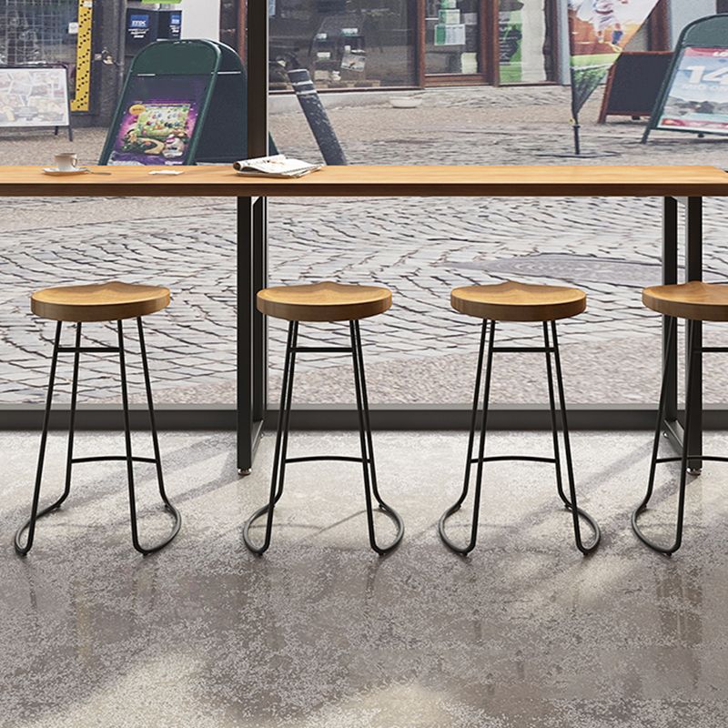 Contemporary Solid Wood Counter Stool Saddle Seat Bar Stool for Indoor Clearhalo 'Bar Furniture' 'Bar Stools' 'bar_stools' 'furn' 'furn_bar_stools' 'Furniture' 'Kitchen & Dining Furniture' 1200x1200_534573e6-9ca8-4e06-a903-4e29f1532e28