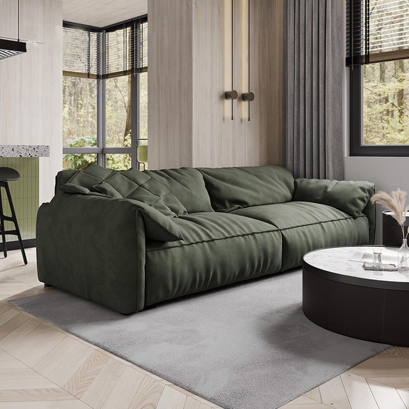 Contemporary Faux Leather Couch Down Filled Settee with Pillow Top Arm Clearhalo 'furn' 'furn_sofas' 'Furniture' 'furniture_sofas' 'Living Room Furniture' 'Sofa' 'sofas' 1200x1200_5345d5f9-b779-46b4-b862-60e50dbc8e8f