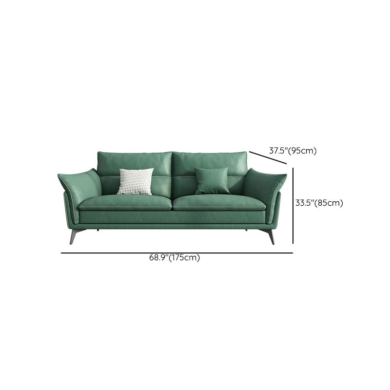 Contemporary 33.46" H Green Faux Leather Pillow Top Arm Sofa Clearhalo 'furn' 'furn_sofas' 'Furniture' 'Living Room Furniture' 'Sofa' 'sofas' 1200x1200_534642df-8dd3-4d07-862e-3b8519535981