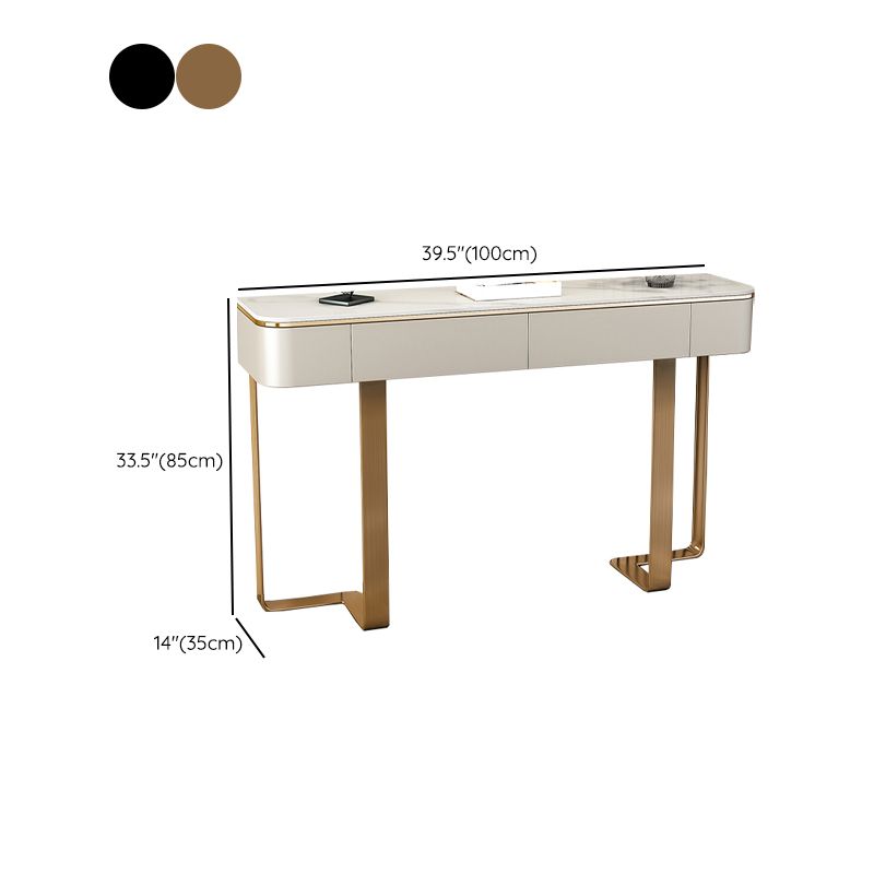 I cassetti della console glam a mezza luna includevano tavolo accento per la sala