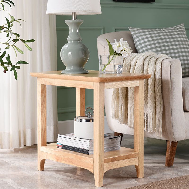 Farmhouse Solid Wood End Table Rectangular Side Table with Shelf Clearhalo 'Coffee & Accent Tables' 'End & Side Tables' 'end_side_table' 'end_side_tables' 'furn' 'furn_end_side_tables' 'Furniture' 'furniture_end_side_table' 'Living Room Furniture' 1200x1200_53484794-5b6a-48ad-ad24-59fb1cc755eb